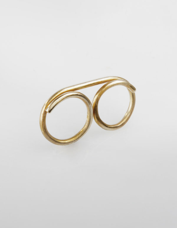 Bague double en laiton poli