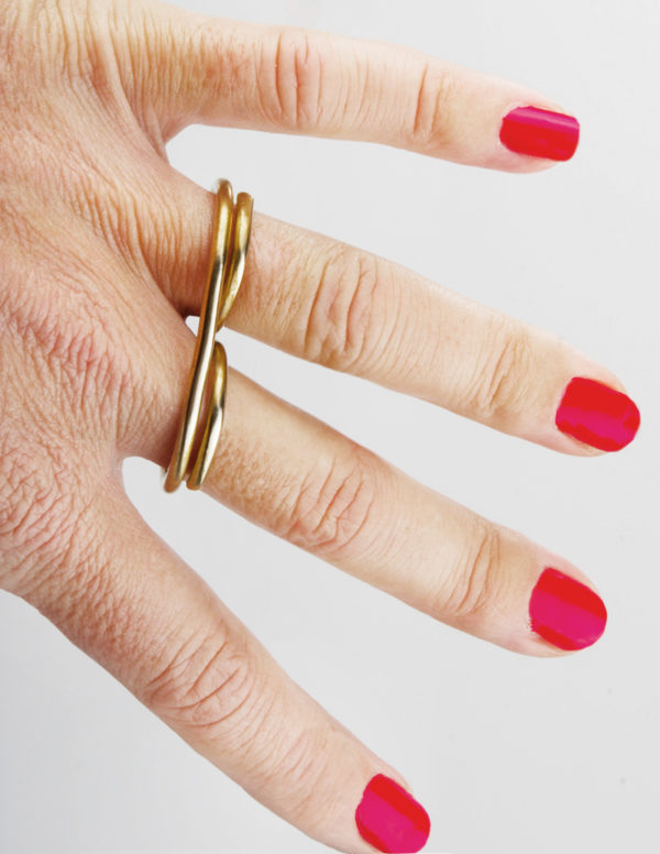 Bague double en laiton poli